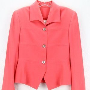 Womens Dana Buchman Coral Silk Blazer Jacket